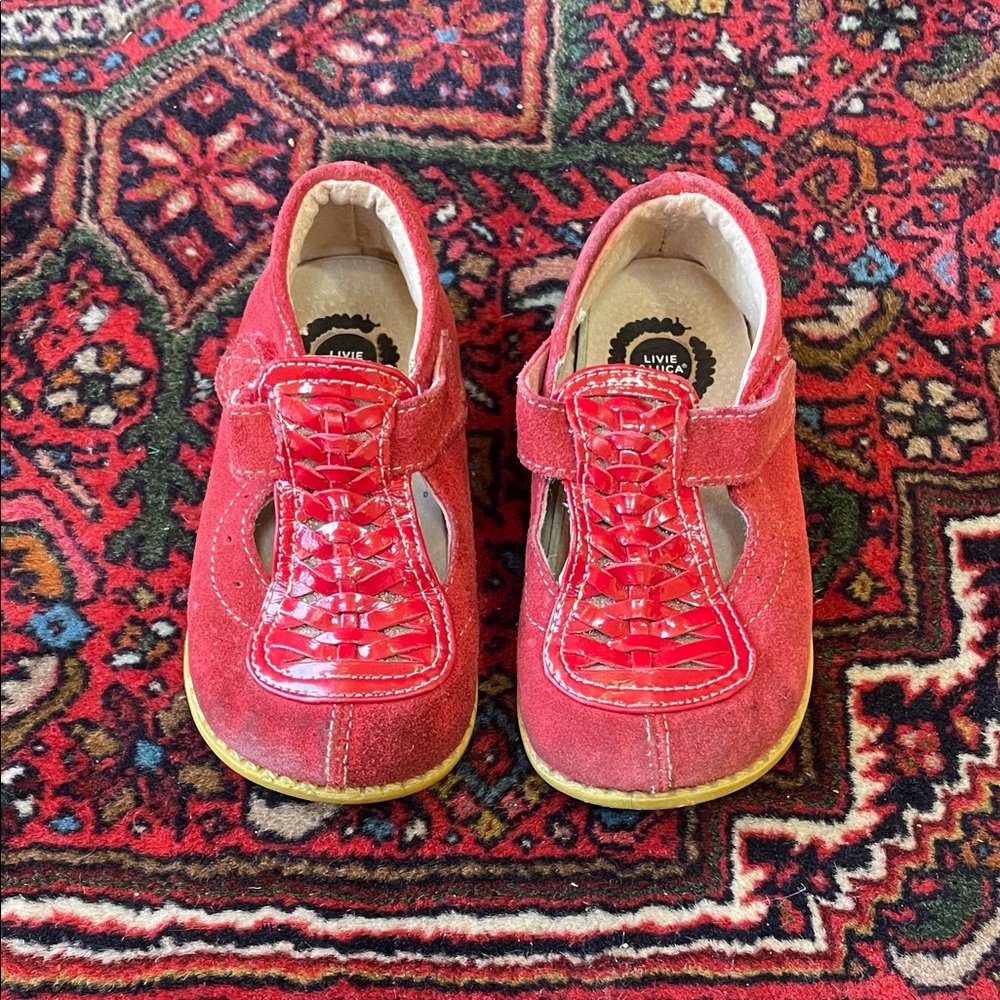 Livie & Luca Red T Strap Shoes